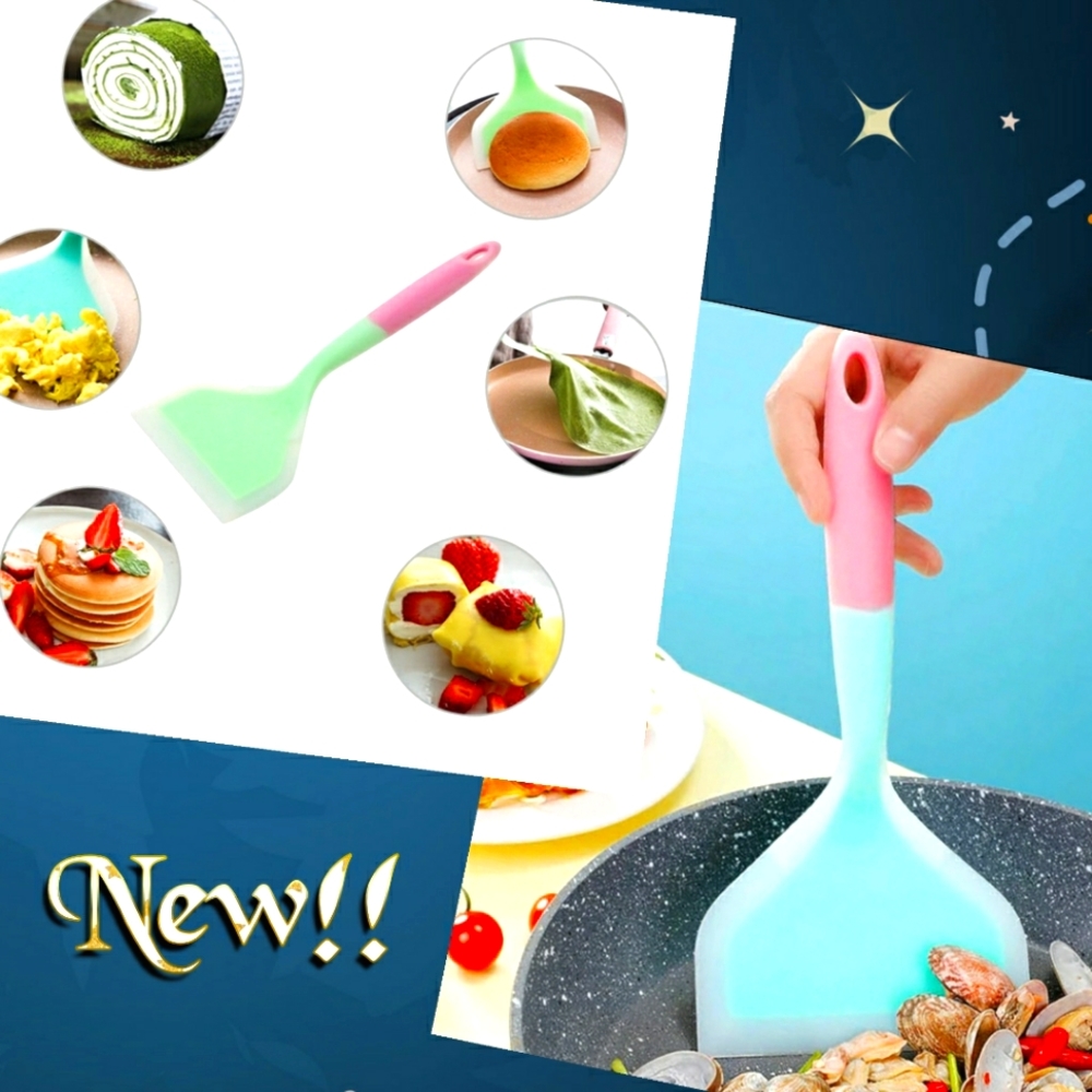 🗺️ New! Silicone Spatula For Veggie Meats Kitchen I love mine! Pink & Blue New!